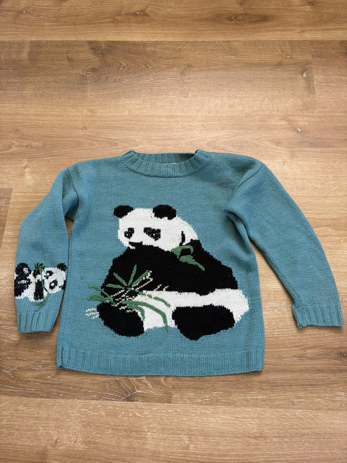Wollen gebreide trui panda maat 122, Ophalen of Verzenden, Jongen of Meisje, Trui of Vest