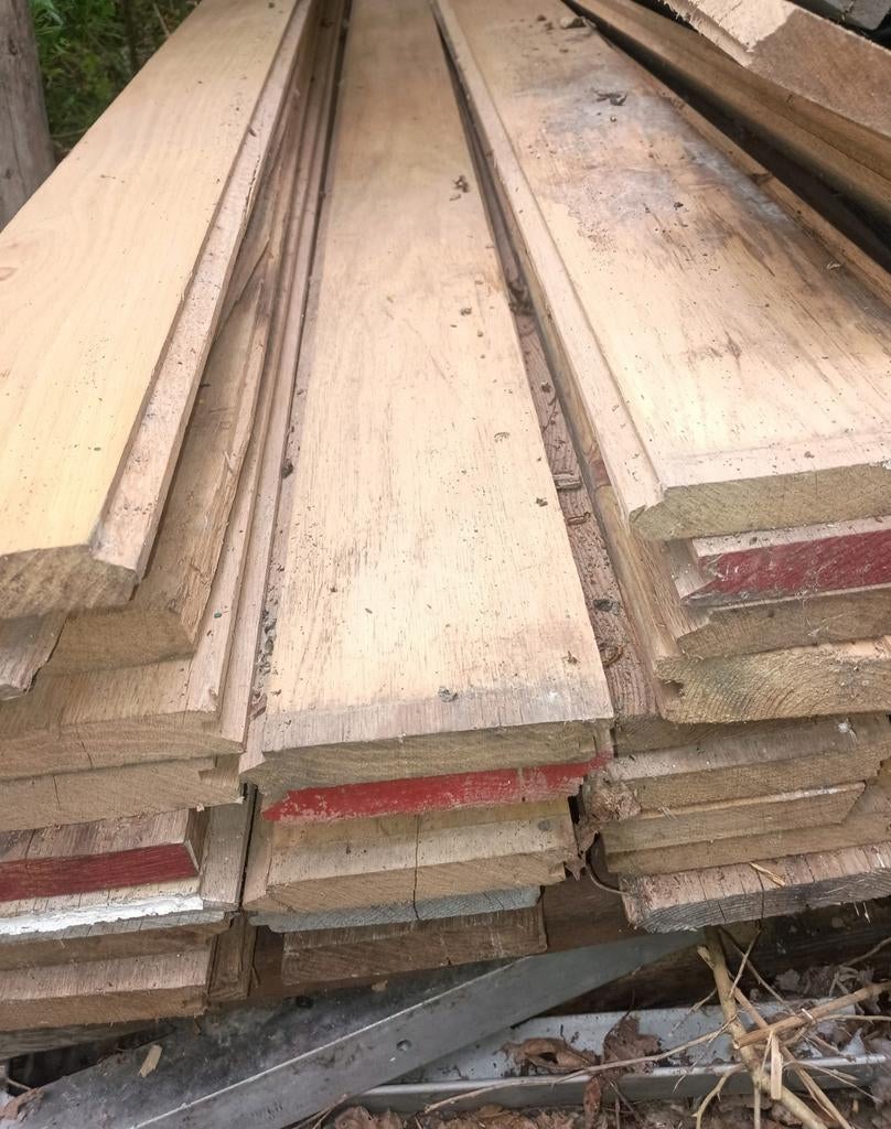 Eikenhouten vloerplanken met mes en groef, in goede staat, Ophalen of Verzenden, 250 cm of meer, Planken
