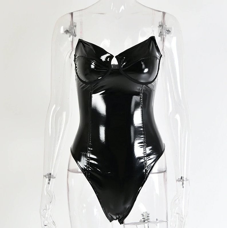 Zwarte leren dames romper pakje bodysuit vrouwen body, Kleding | Dames, Verzenden, Zwart, Body of Korset