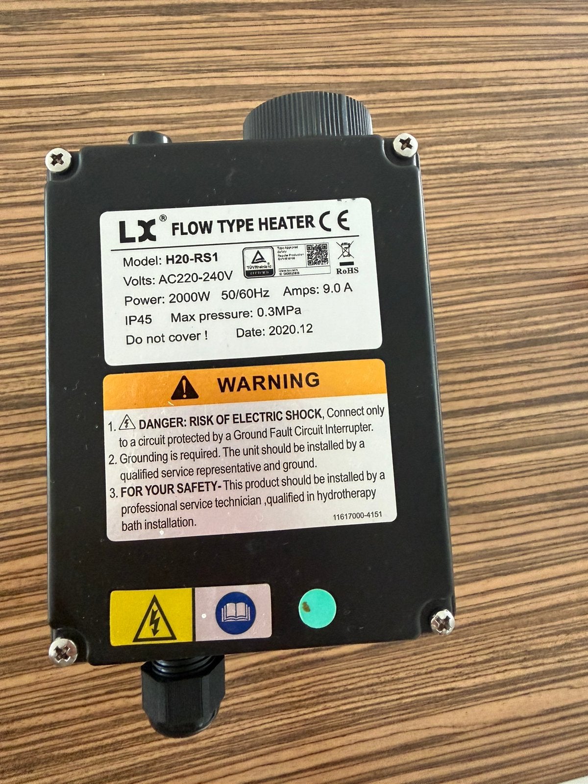 Spa verwarmingselement LX H20-RS1 2000W, Ophalen of Verzenden, Gebruikt, Verwarming