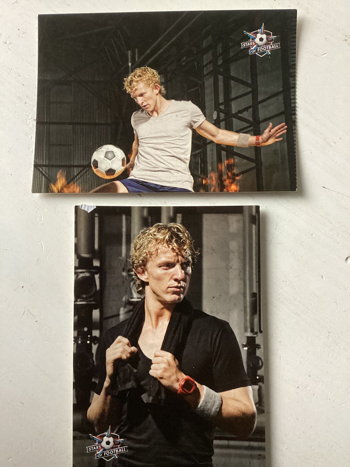 2 kaarten Stars of Football Dirk Kuijt (C1000), Verzenden, Zo goed als nieuw, Spelerskaart