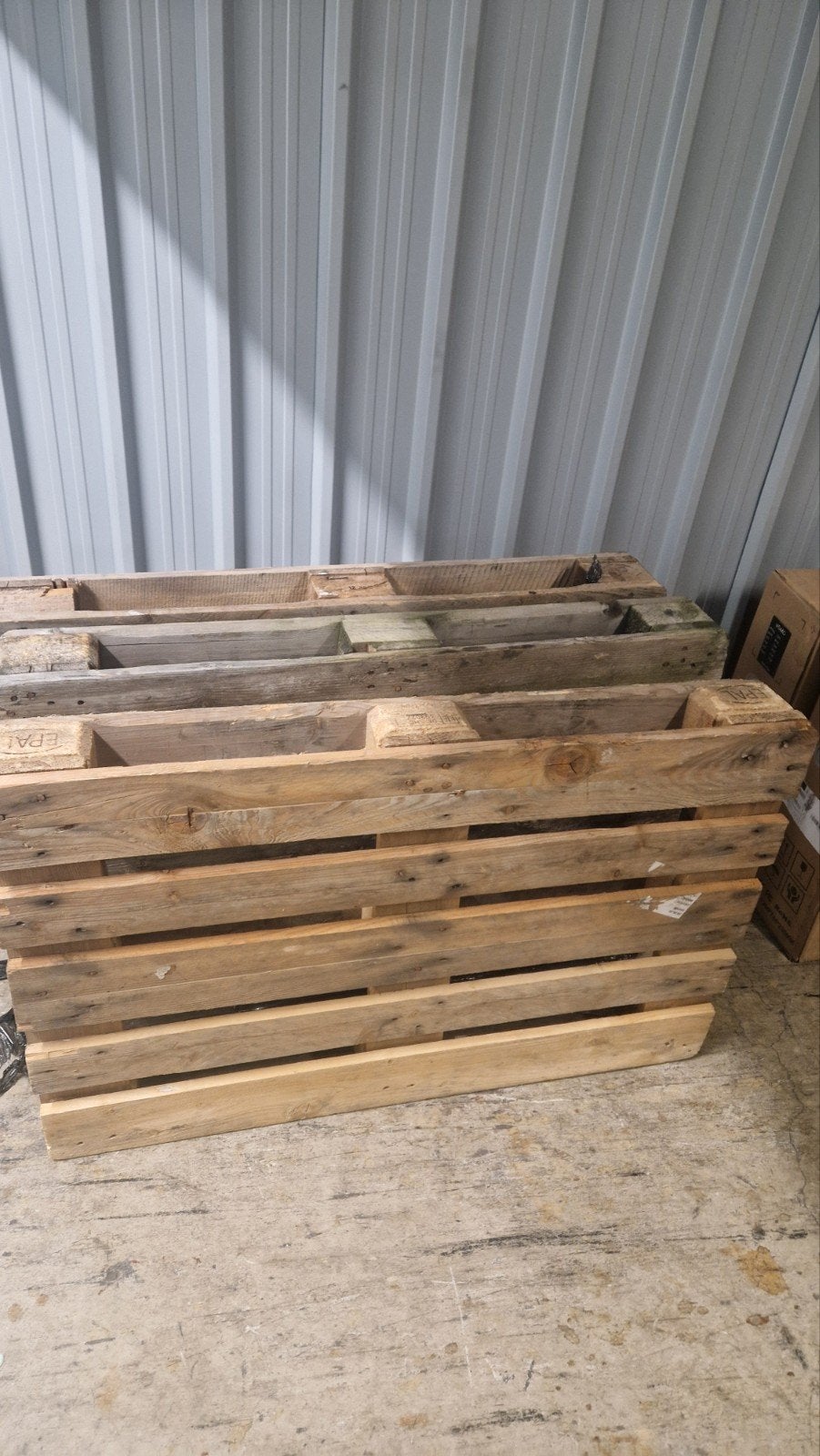 Houten Pallets 3x - Gebruikt, Doe-het-zelf en Verbouw, Kratten en Dozen, Gebruikt, 100 cm of meer, 60 cm of meer, Overige typen
