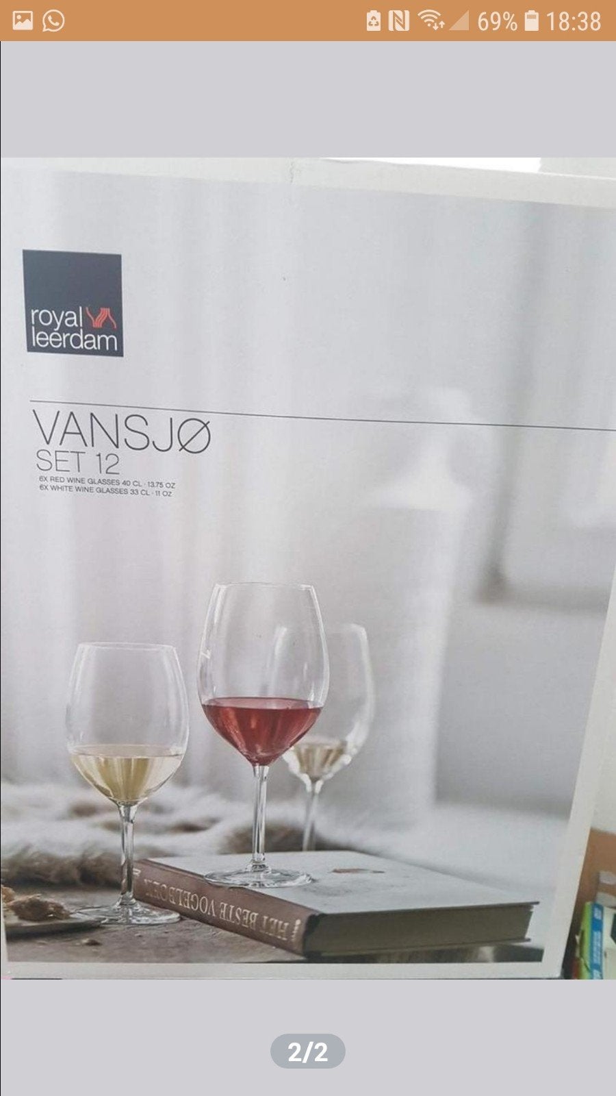 VANSJØ Royal Leerdam wijnglazen set - 12 stuks, Ophalen, Glas of Glazen, Overige merken, Nieuw