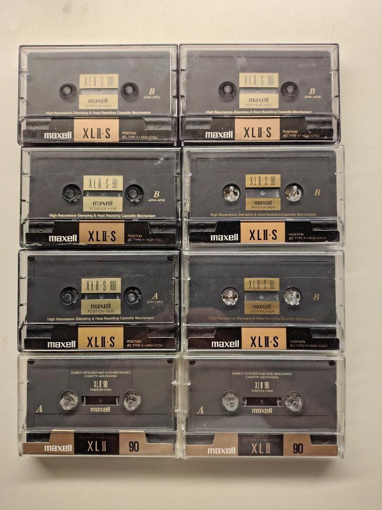 Maxell XLII/XLII-S 90/100  gebruikte cassettes 8 stuks, Verzenden, Gebruikt, Overige genres, 2 t/m 25 bandjes