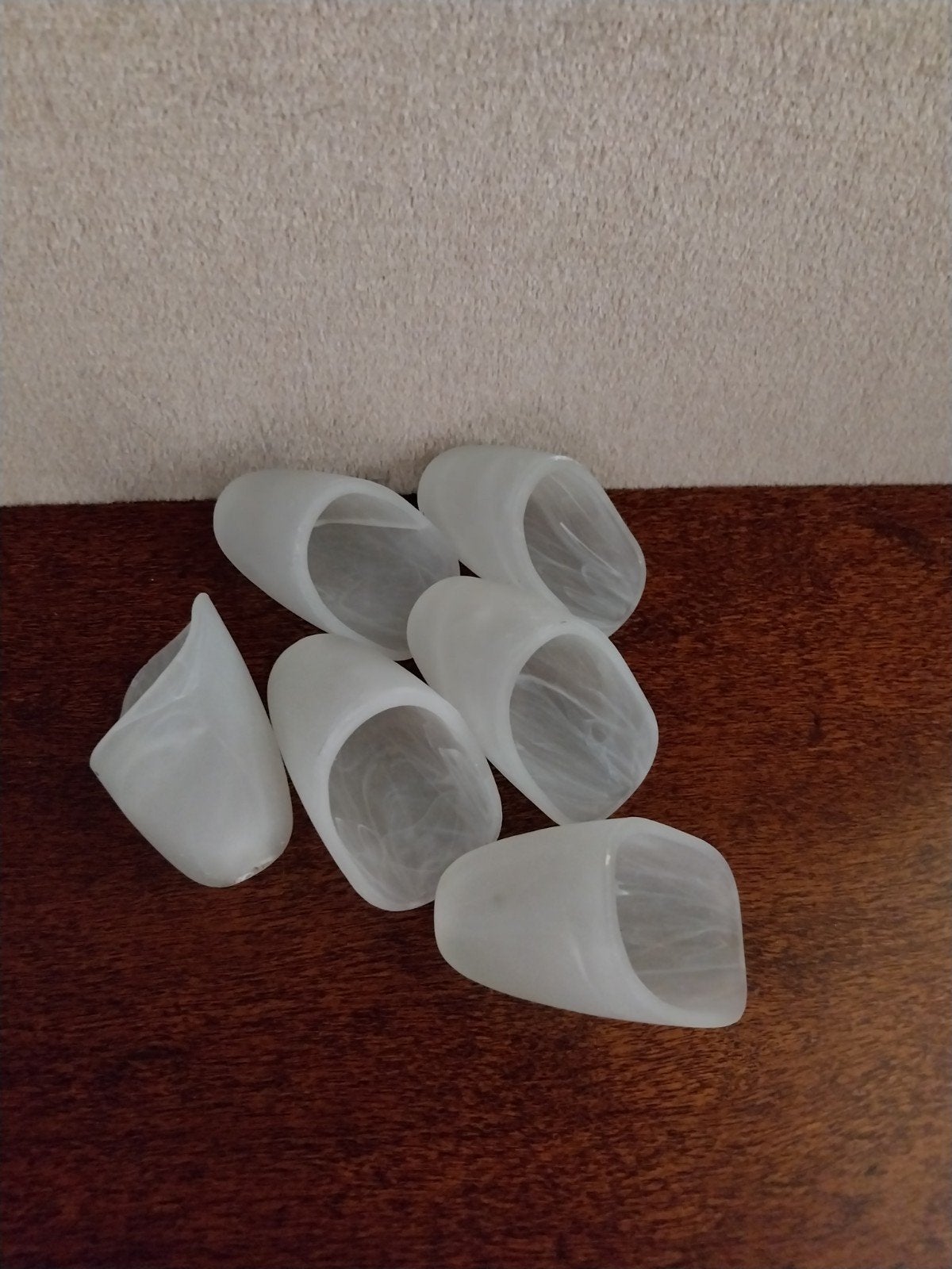 Set van 6 glazen lampenkappen, wit, gebruikt, Gebruikt, Overige typen, Wit, Ophalen of Verzenden