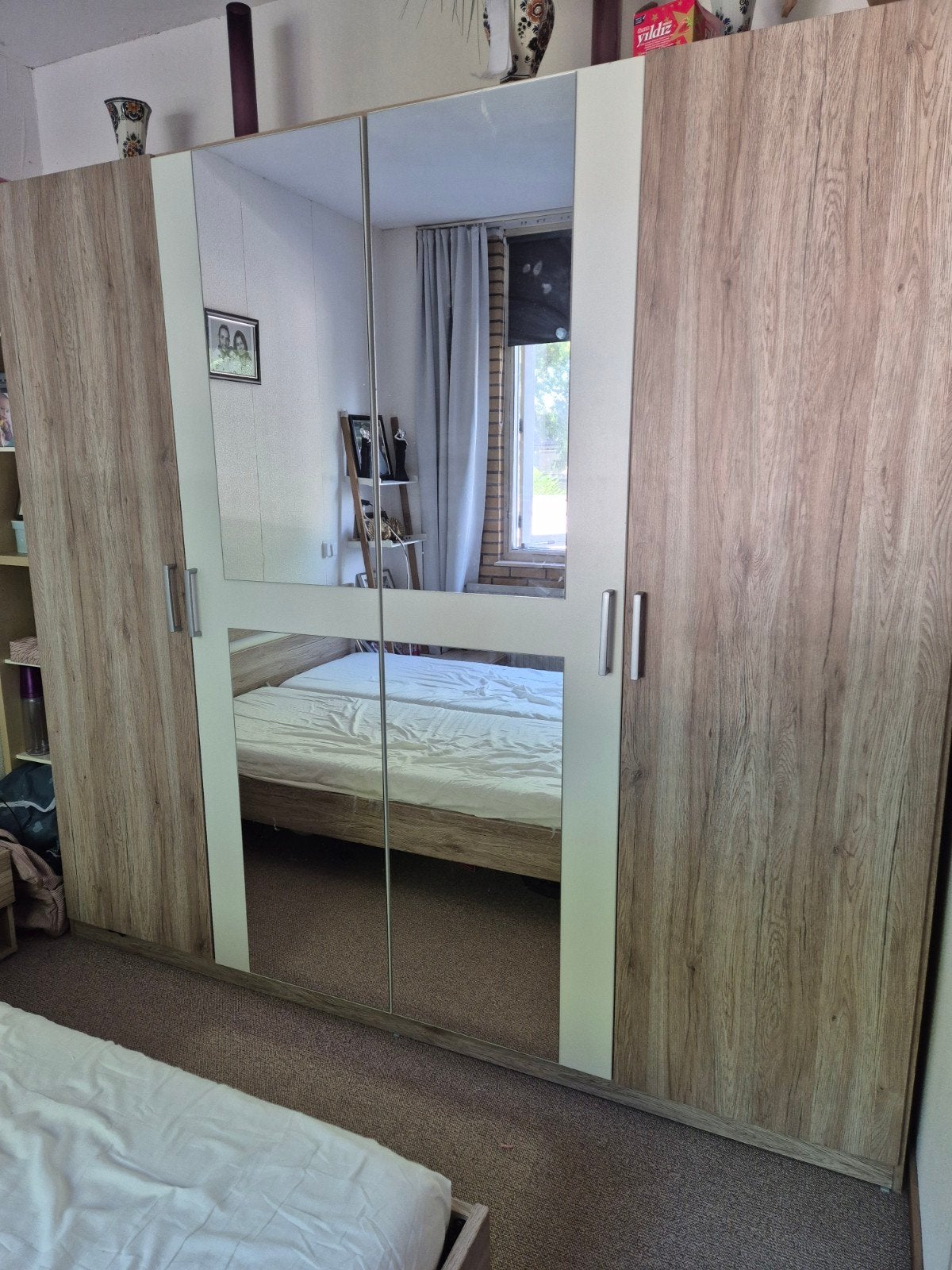Complete slaapkamerset: bed, kledingkast, nachtkastjes, Huis en Inrichting, Slaapkamer | Complete slaapkamers, Ophalen, Zo goed als nieuw