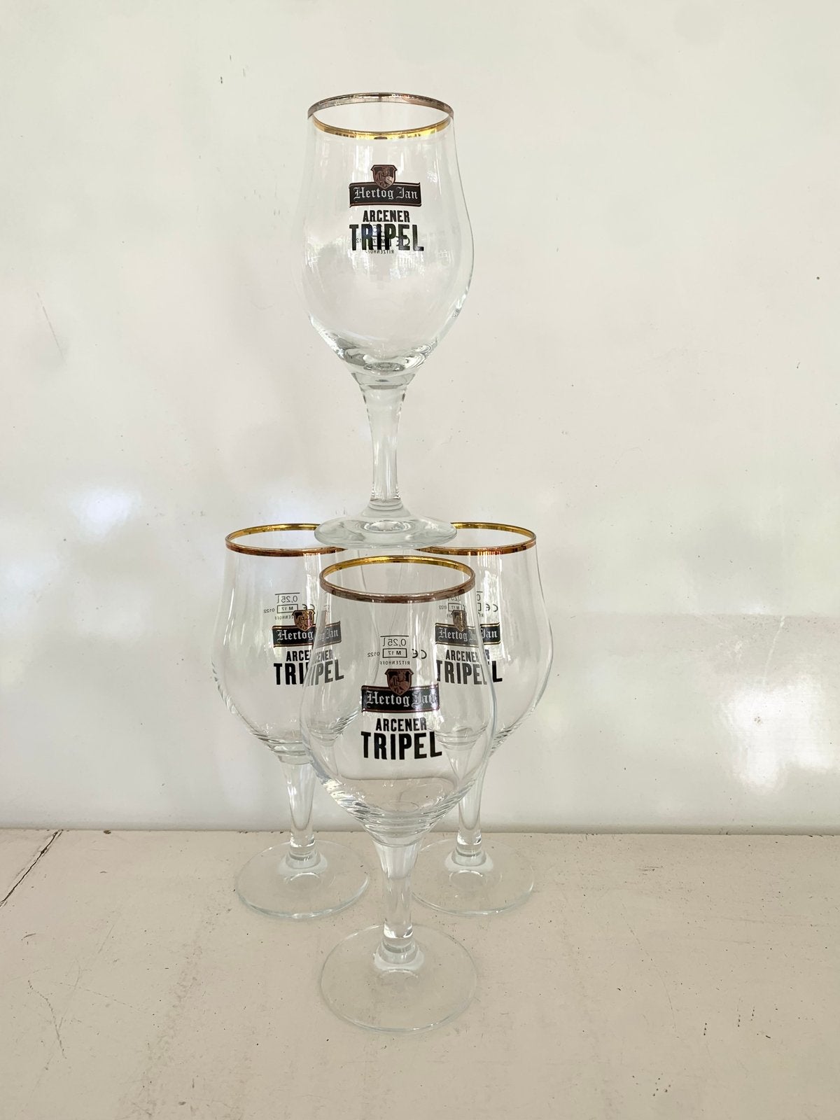 4 Hertog Jan Arcener Tripel bierglazen 33 cl mancave, Ophalen of Verzenden, Nieuw