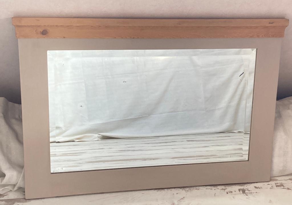 Antieke spiegel met houten lijst, Gebruikt, 100 tot 150 cm, Ophalen of Verzenden, 100 tot 125 cm
