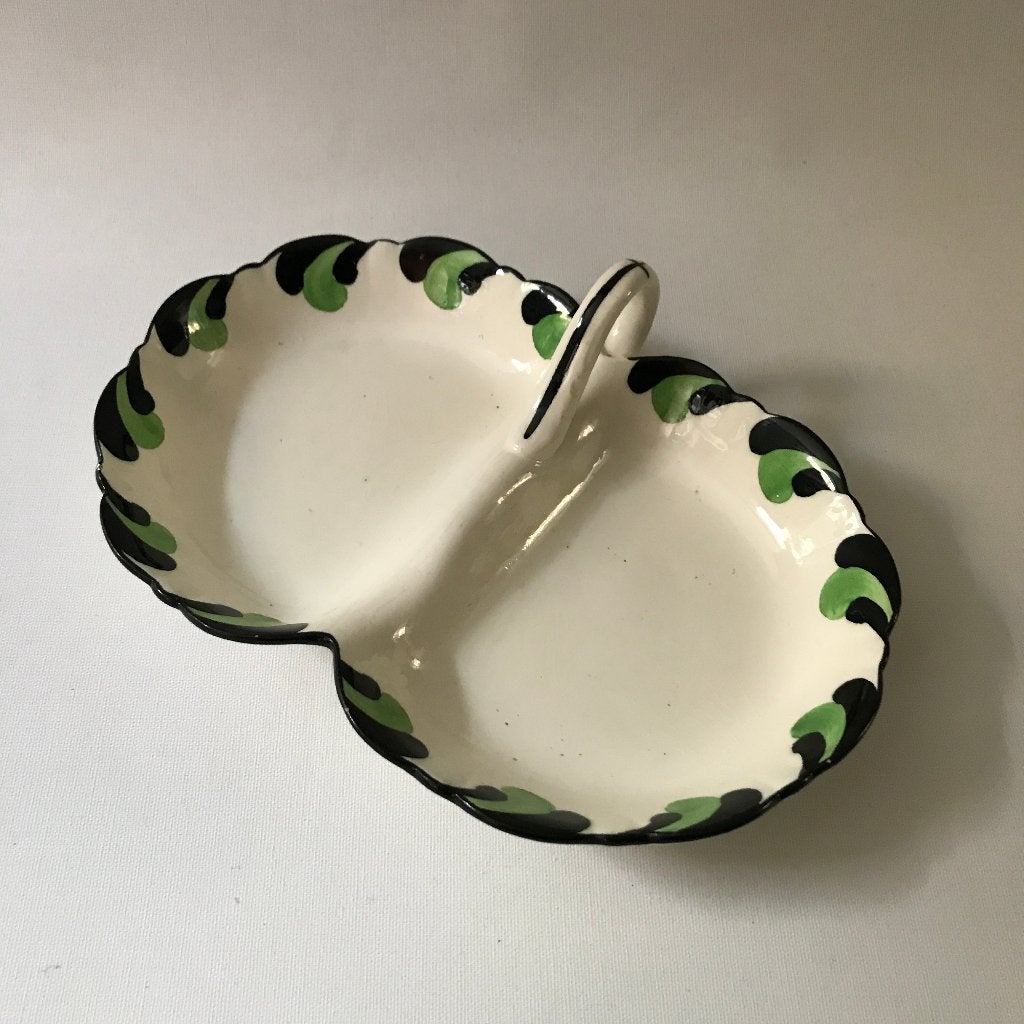 Art Deco Prachtig aardewerk bonbonschaaltje, Gebruikt, Schaal, Ophalen of Verzenden, Geglazuurd