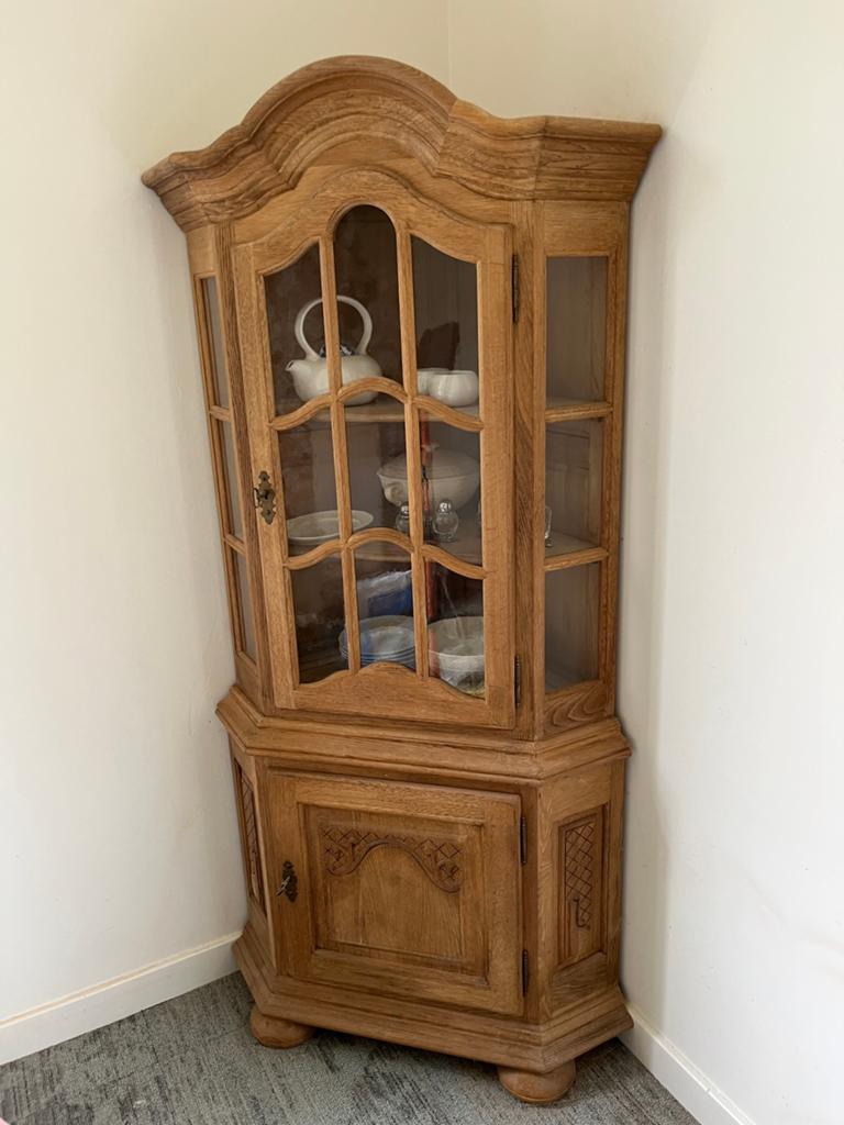 Hoekkast massief eikenhout, Antiek en Kunst, Antiek | Meubels | Kasten, Ophalen