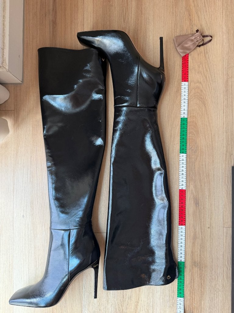 Gianvito Rossi zwarte overknee laarzen, maat 39,5, Kleding | Dames, Schoenen, Hoge laarzen, Gianvito Rossi, Zwart, Nieuw