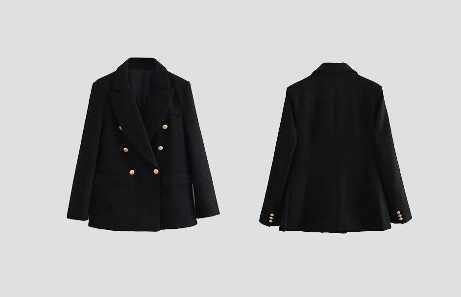 Zwart geruit dames colbert vrouwen blazer jasje casual sjiek, Maat 38/40 (M), Verzenden, Zwart, Nieuw