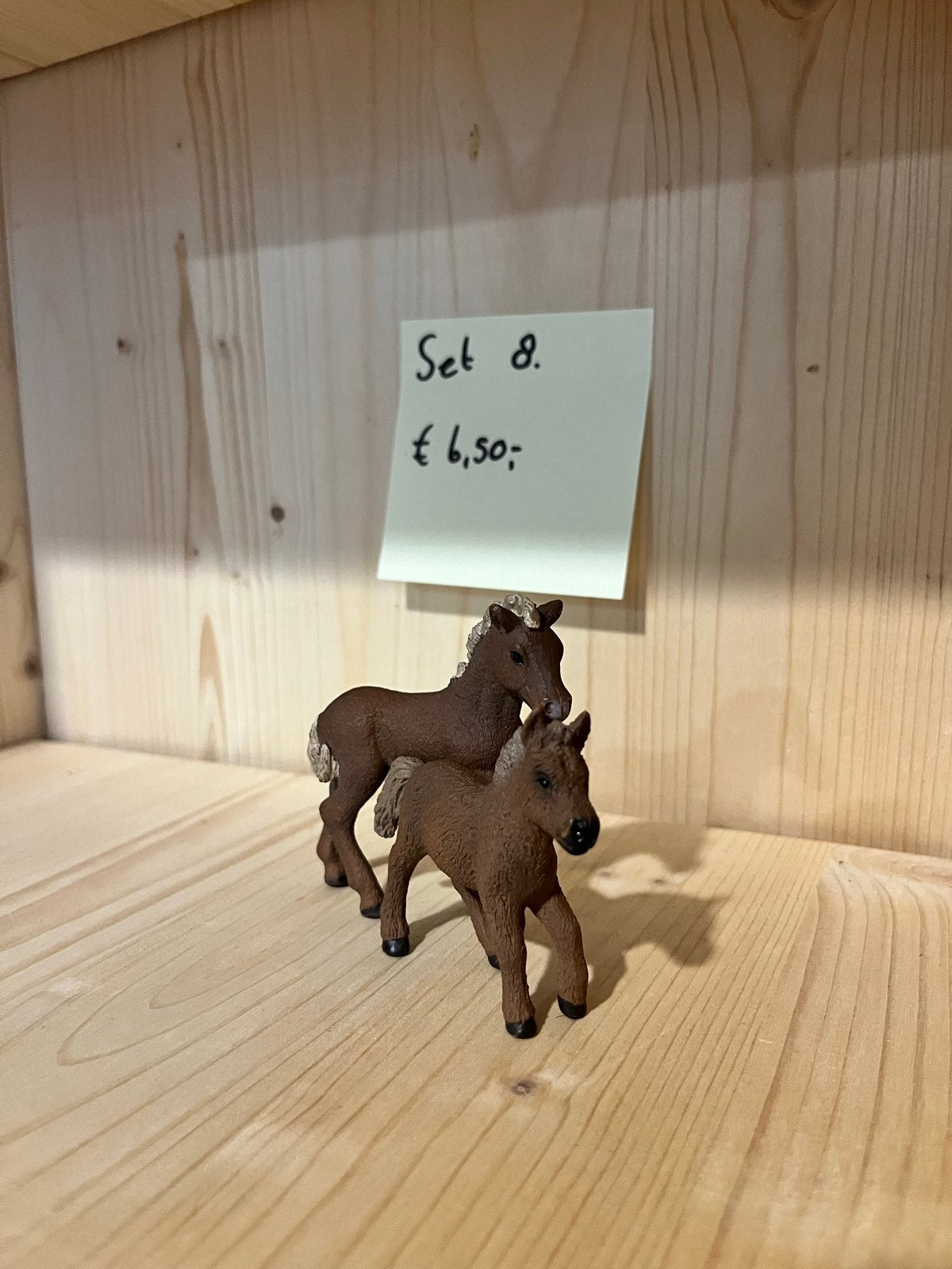 Schleich paarden set 8 shetland en veulen, Ophalen of Verzenden, Gebruikt