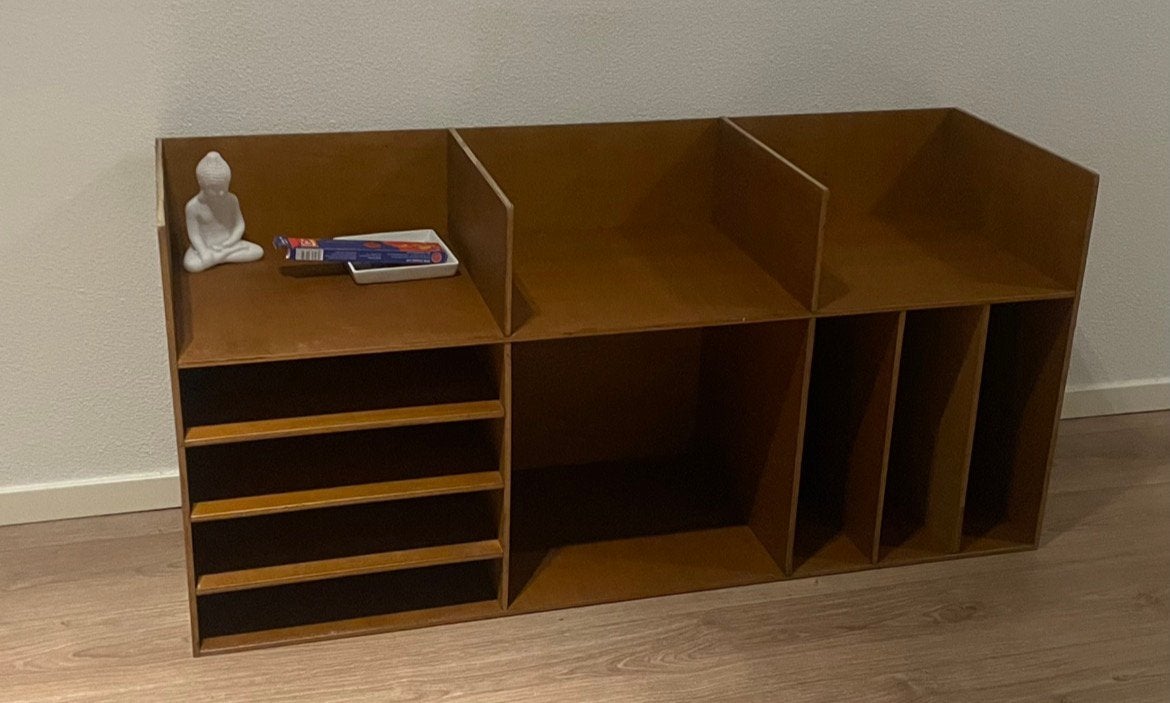 opbergkast/laag dressoir met vakken (ook voor LP's), Ophalen, Overige materialen, 30 cm of meer, 50 tot 150 cm