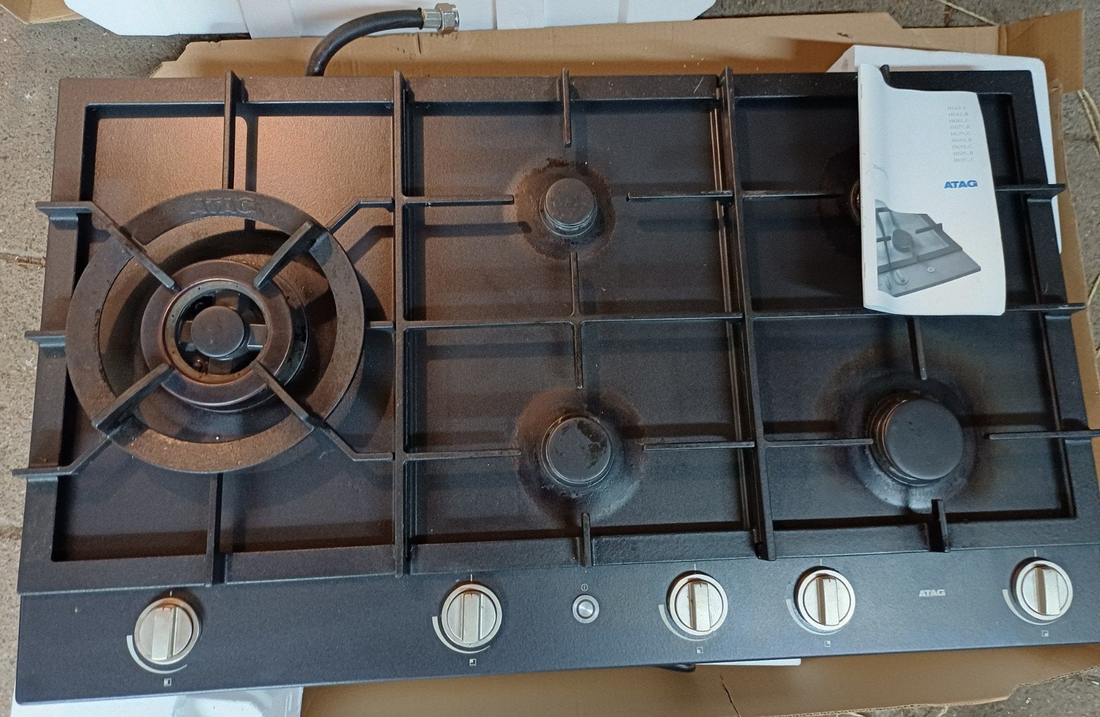 ATAG matzwart inbouw gaskookplaat met wokbrander, Witgoed en Apparatuur, Ophalen, Gebruikt, Inbouw, Gas