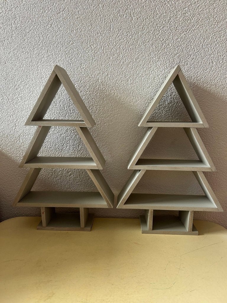 Houten kerstboomschap grijs 38,5x24,5x8cm - 2 stuks, Diversen, Gebruikt, Nfo@dknc.nl, Ophalen of Verzenden, Grutto 7, 7741 LD Coevorden, Nederland