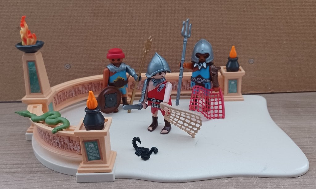 playmobil romeinen gladiatoren in arena, Ophalen of Verzenden, Gebruikt, Complete set