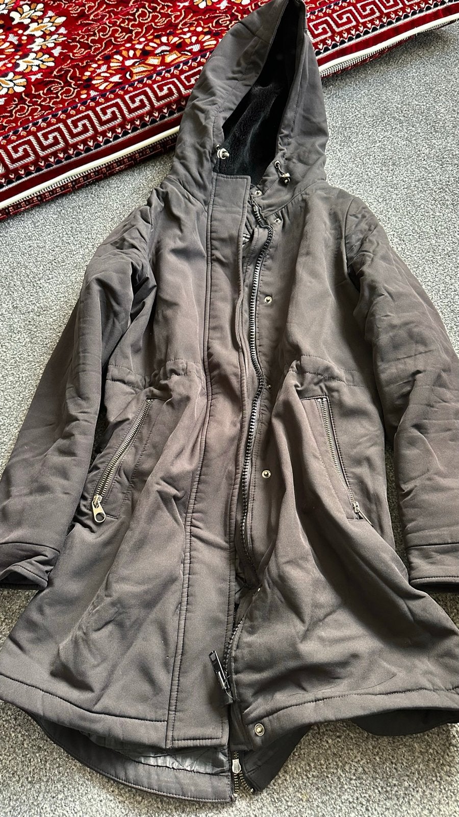 Vero Moda winterjas met capuchon en teddy voering, Kleding | Dames, Ophalen of Verzenden, Gedragen, Maat 36 (S), Zwart