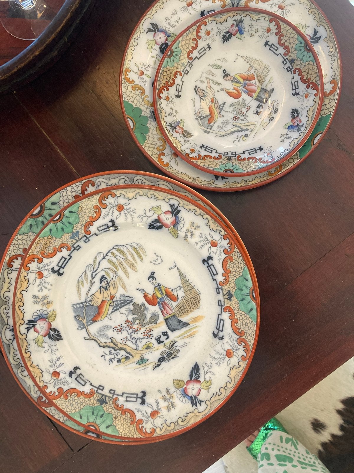 Antieke Petrus Regout 'Timor' borden - Set van 4, Ophalen of Verzenden