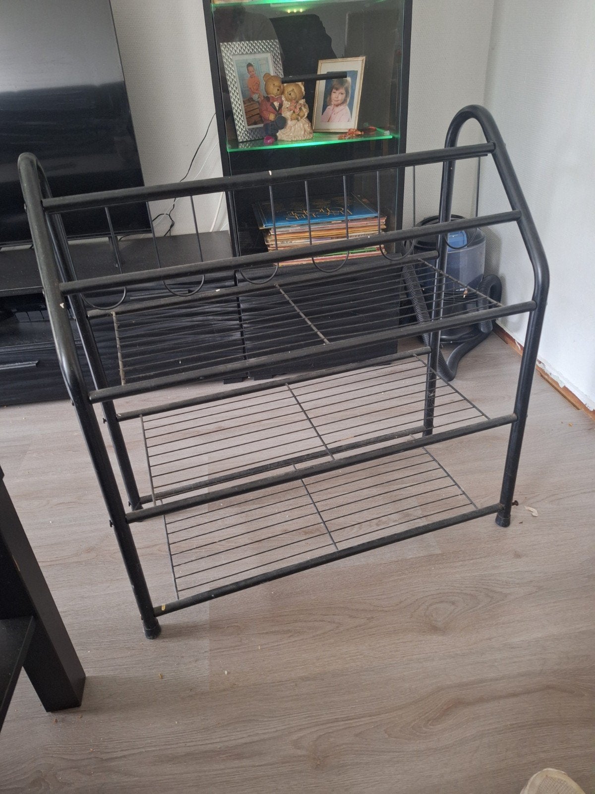 Zwart metalen schoenenrek met 2 lagen, Huis en Inrichting, Ophalen of Verzenden, Gebruikt