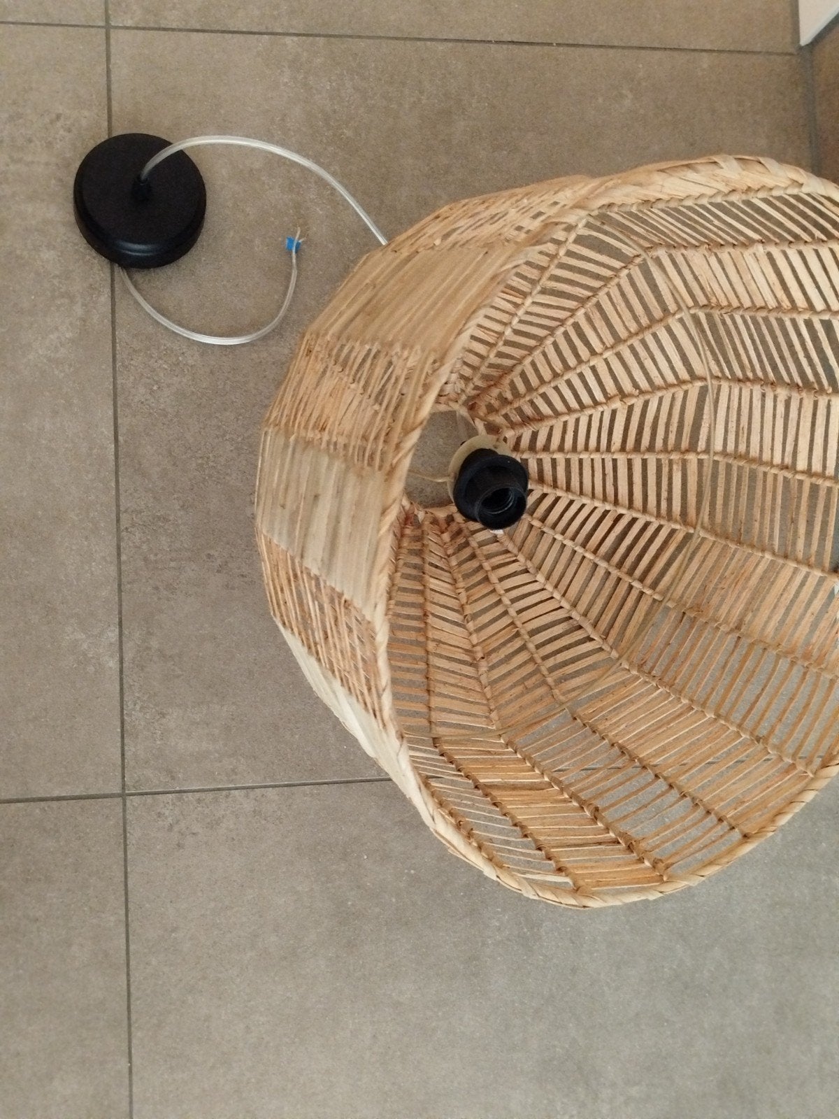 Ikea KAPPELAND lampenkap - Natuurlijk materiaal, Hanglamp, Natuurlijk materiaal, Rond, Ophalen of Verzenden
