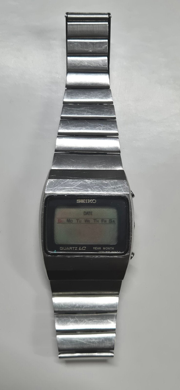 Vintage Seiko horloge lcd 1977,verzameling collectie, Seiko, Staal, Met bandje, Polshorloge