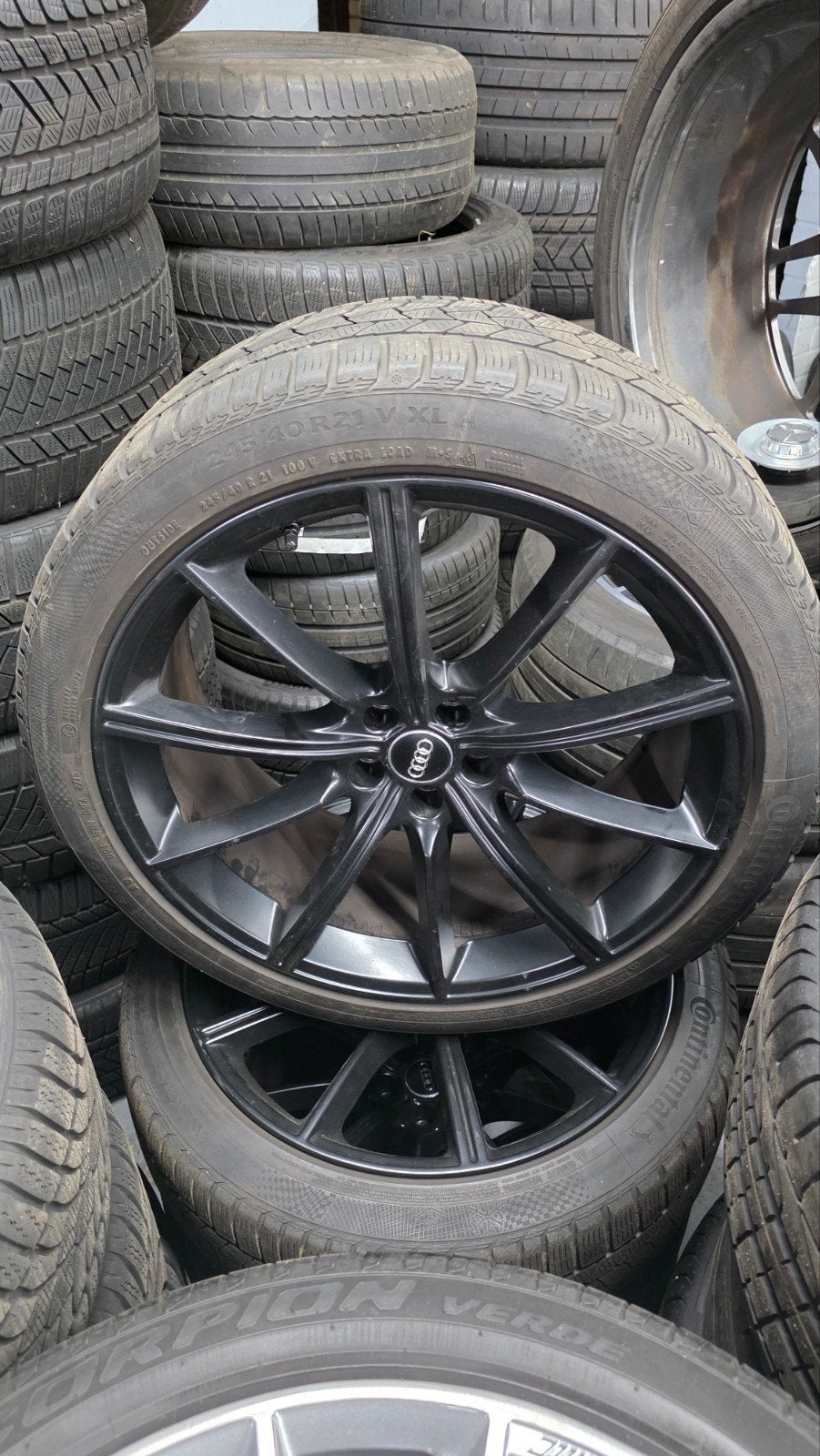 Audi Continental 21 inch | 245/40 R21 V XL Banden en Velgen, Ophalen, Gebruikt, Audi