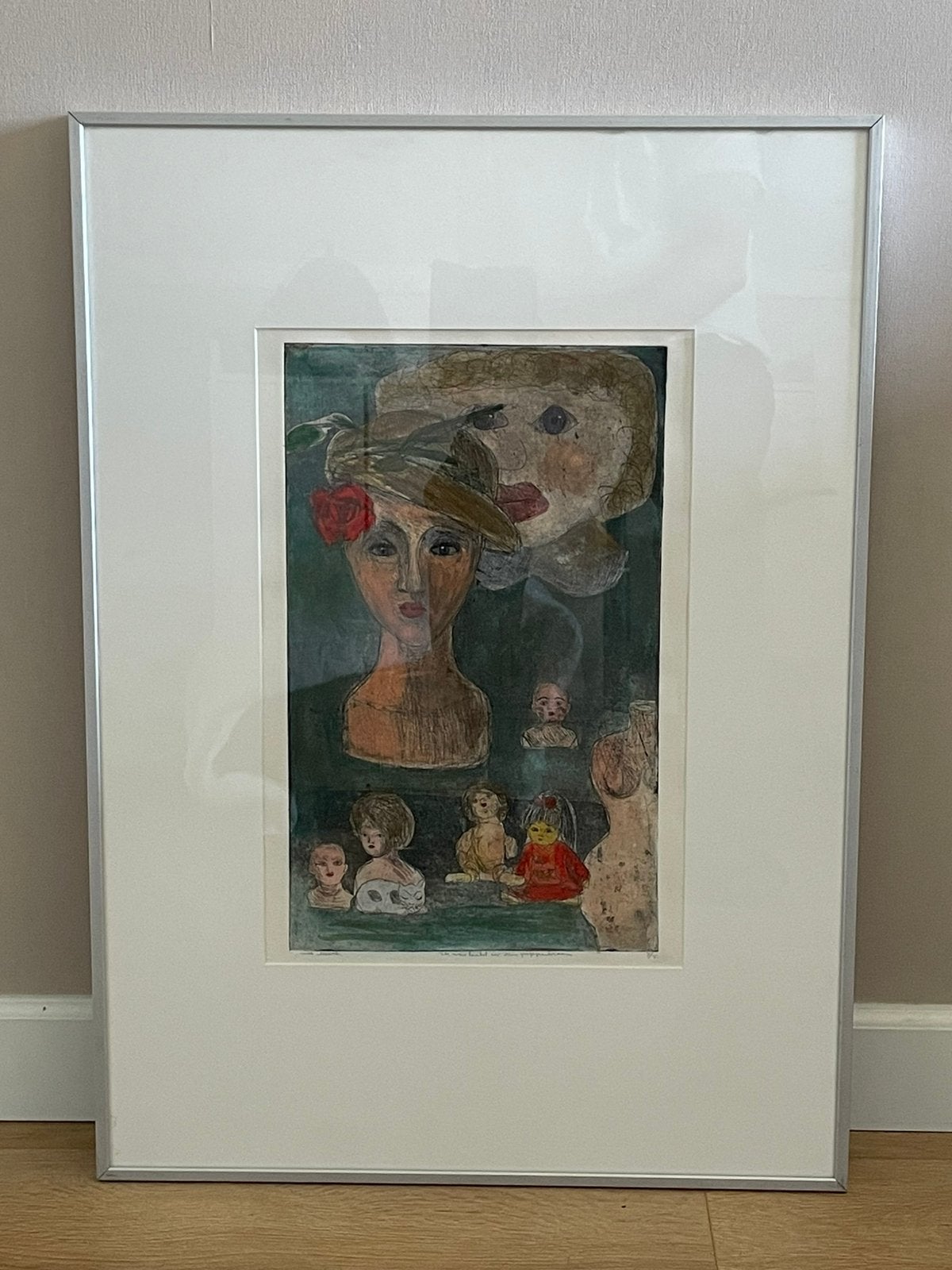 Kleurenets Ronnie Meerts “ik was laatst in een poppenkraam”, Antiek en Kunst, Kunst | Etsen en Gravures, Dagelijks leven, Gesigneerd