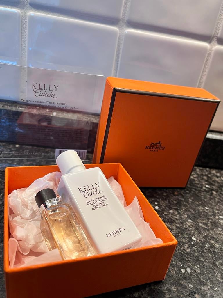 Hermès Kelly Caléche Vintage Parfum & Bodylotion Set, Ophalen of Verzenden, Zo goed als nieuw