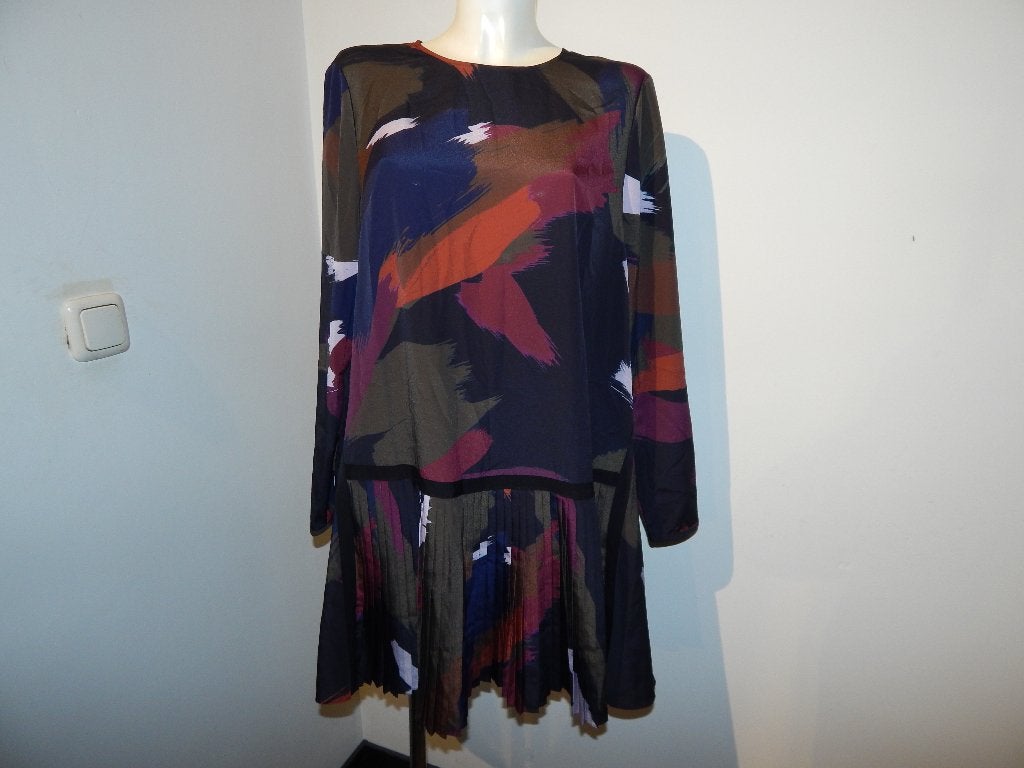 Ted Baker jurk in abstracte print plooi rok mt 4/42