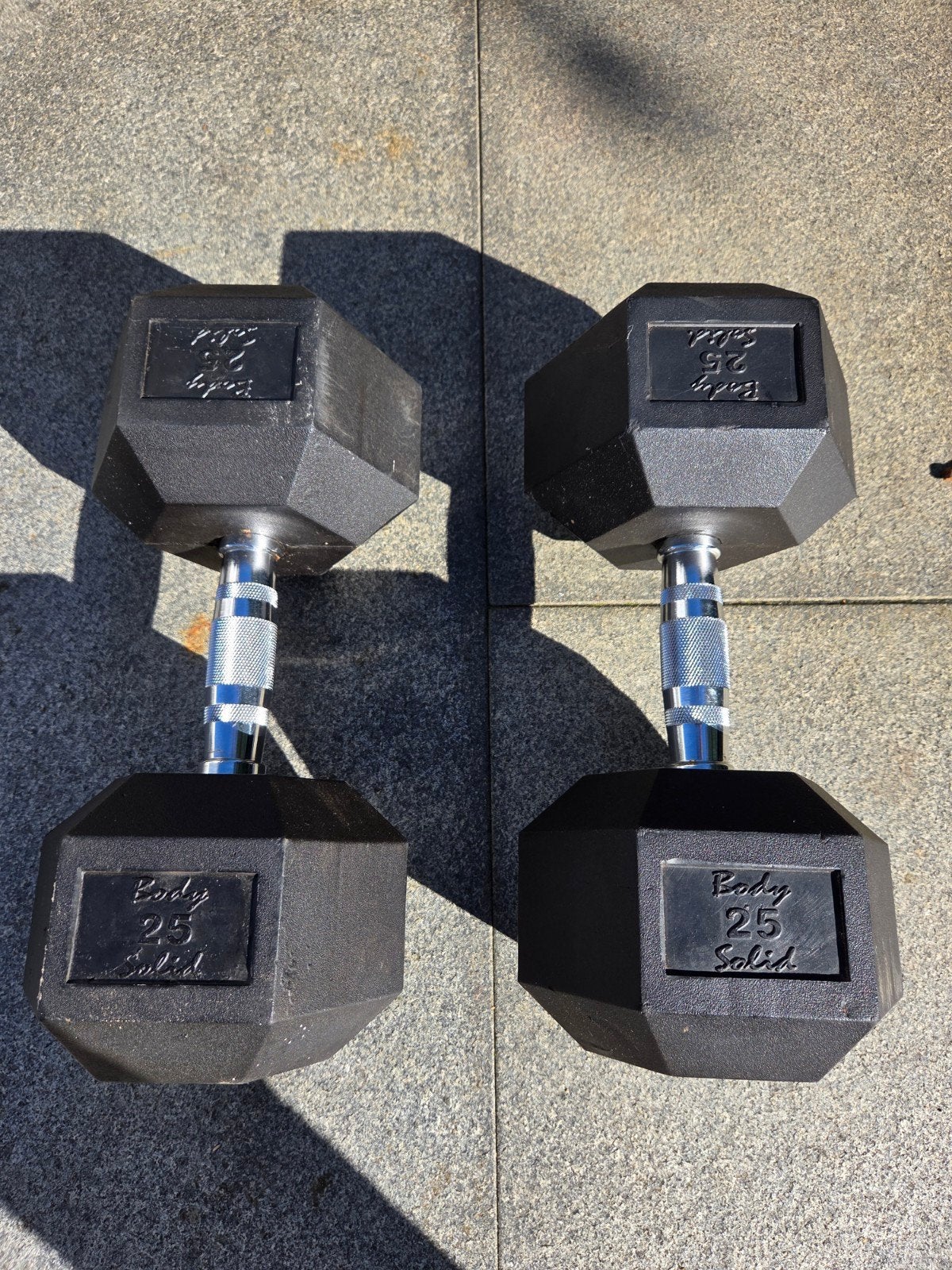 Body Solid Dumbbells 25 kg - Set van 2, Ophalen, Zo goed als nieuw, Armen, Dumbbell