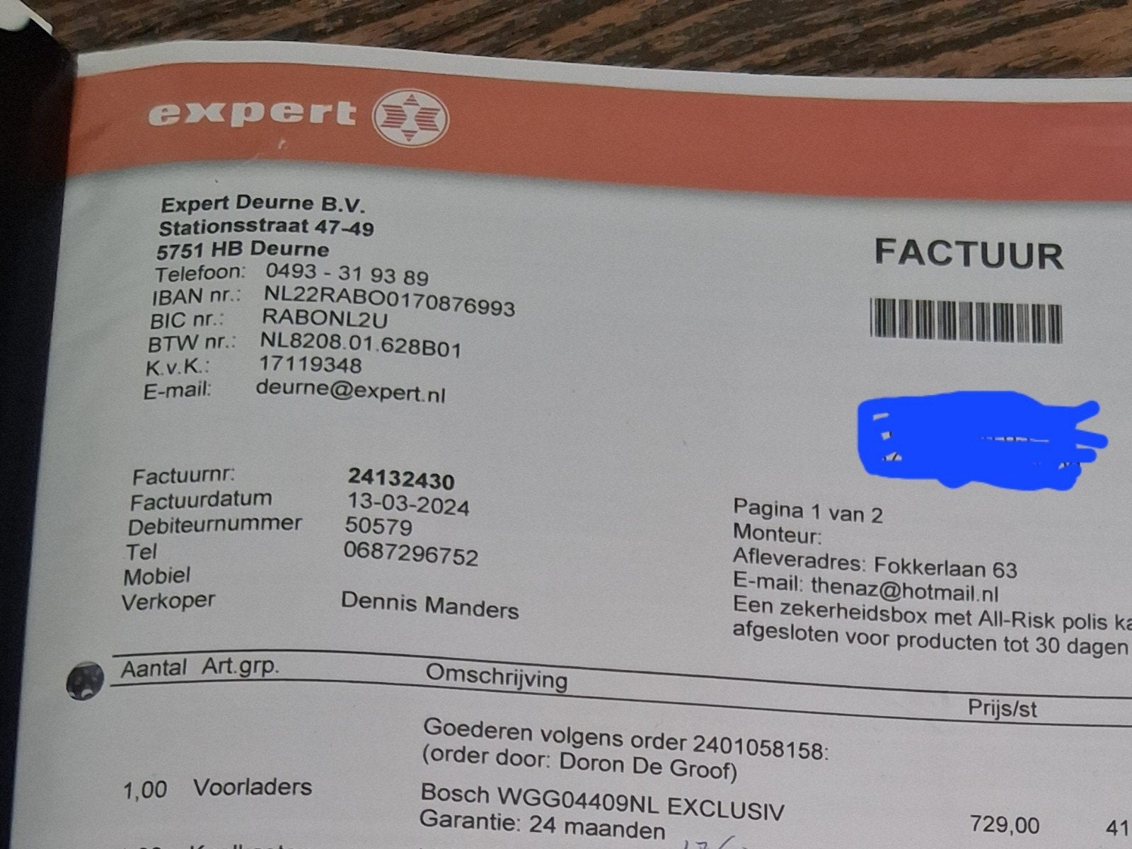 Bosch Serie 4 WGG04409NL EXCLUSIV Wasmachine