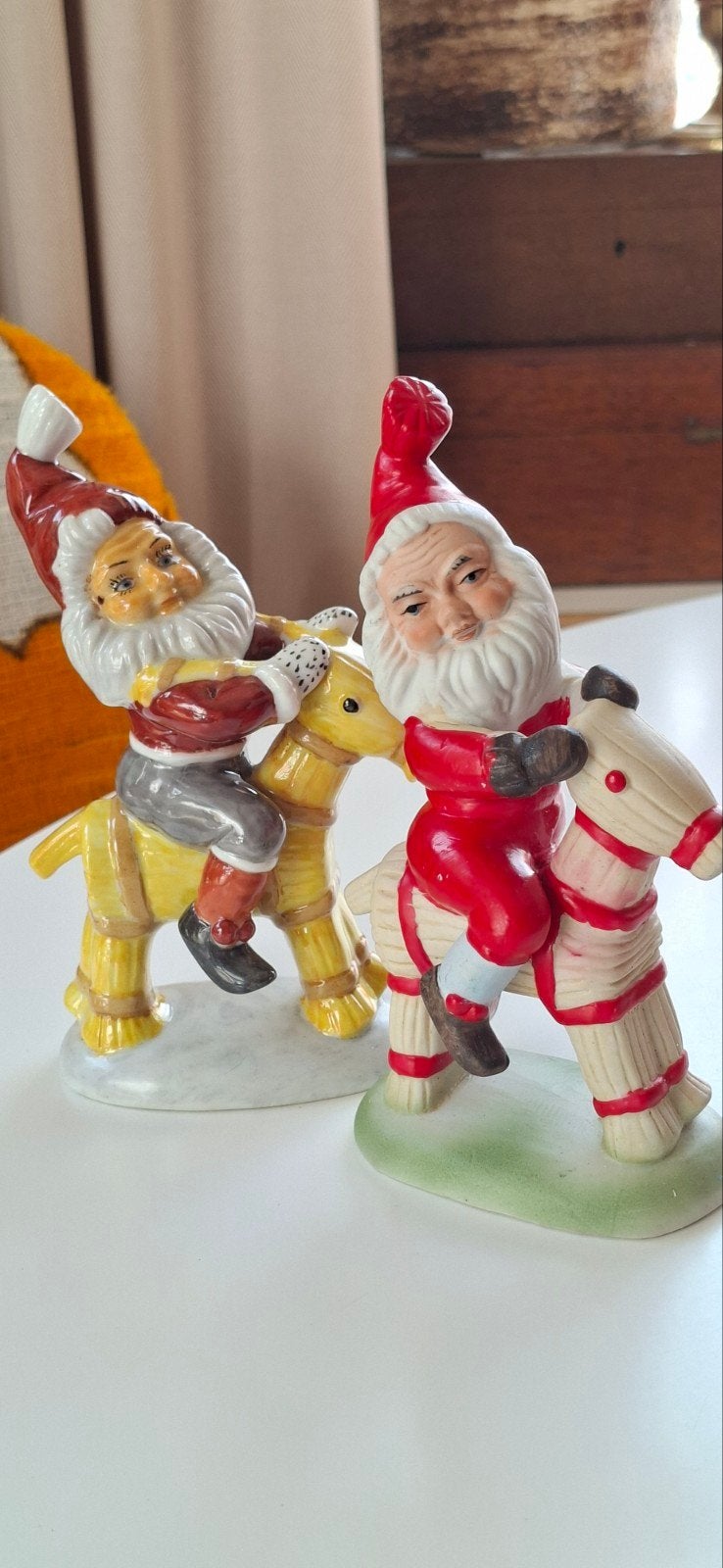vintage kerst kabouters, tomtes op julbok, god jul, Ophalen of Verzenden