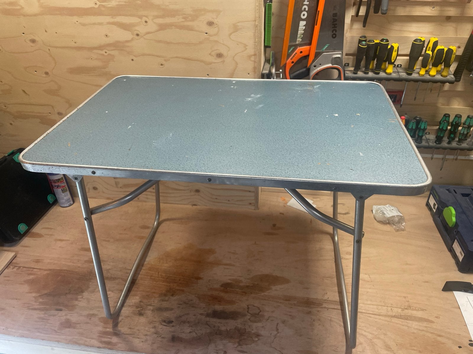Opklapbare campingtafel, Ophalen, Gebruikt