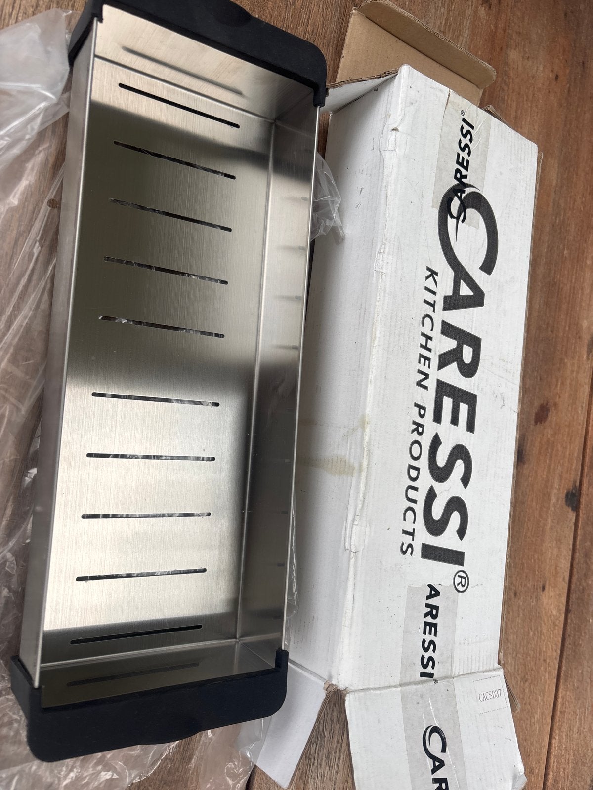 Nieuwe Caressi RVS inzet voor spoelbak - CACSD37, Ophalen, Overige typen, Metaal, Overige merken