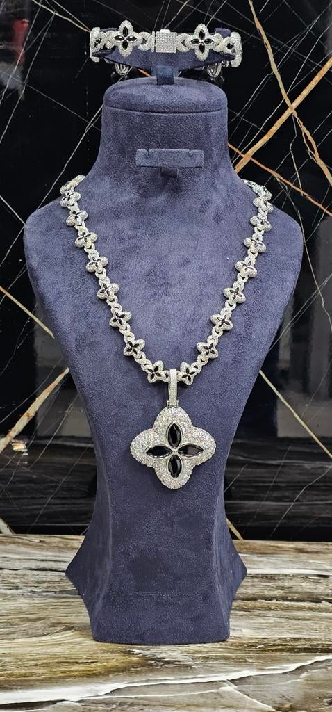 925 Zilveren Unieke Klavertjes Ketting 60cm / 12,5mm