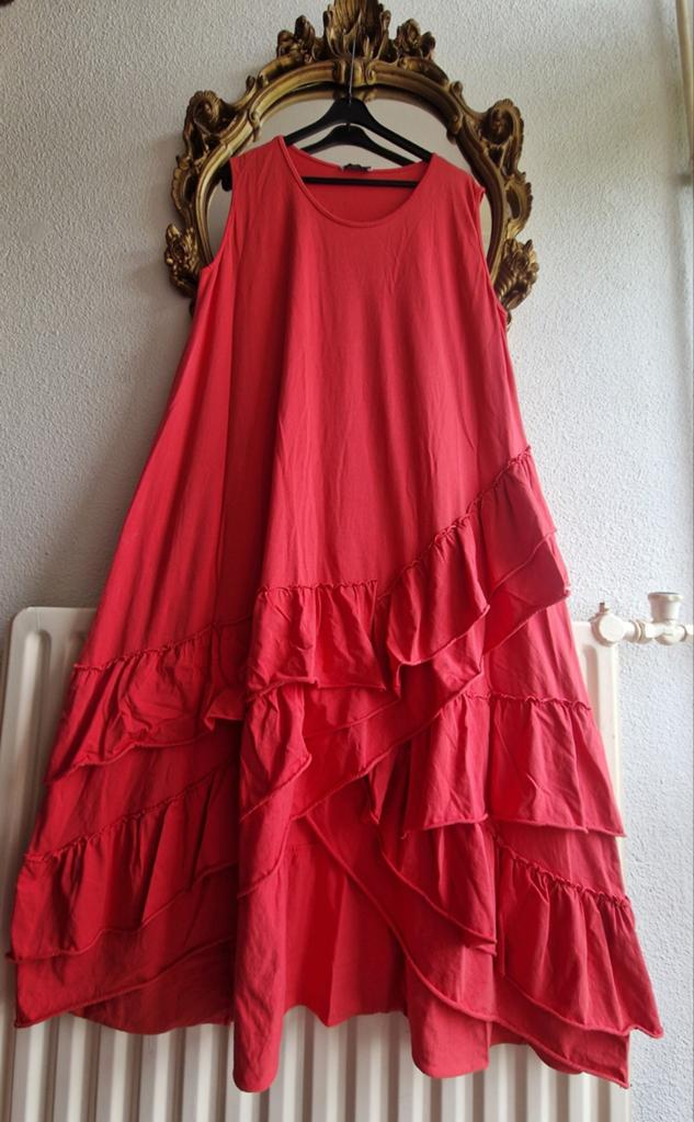 Als nieuw Moonshine fashion rood viscose lagen overslag jurk, Jurk, Ophalen of Verzenden, Zo goed als nieuw, Moonshine fashion