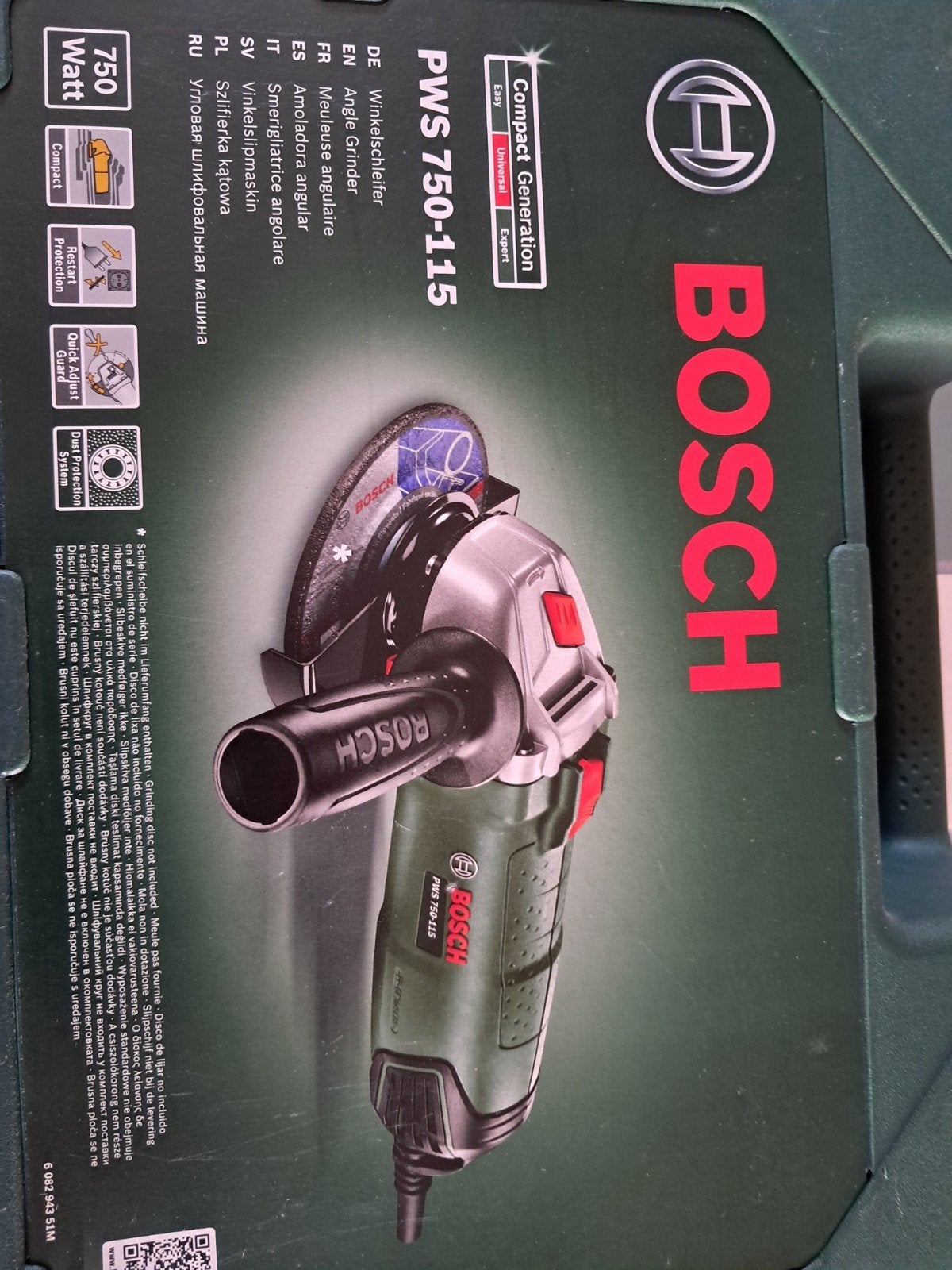 Bosch PWS 750-115 Haakse Slijpmachine 750W, Ophalen