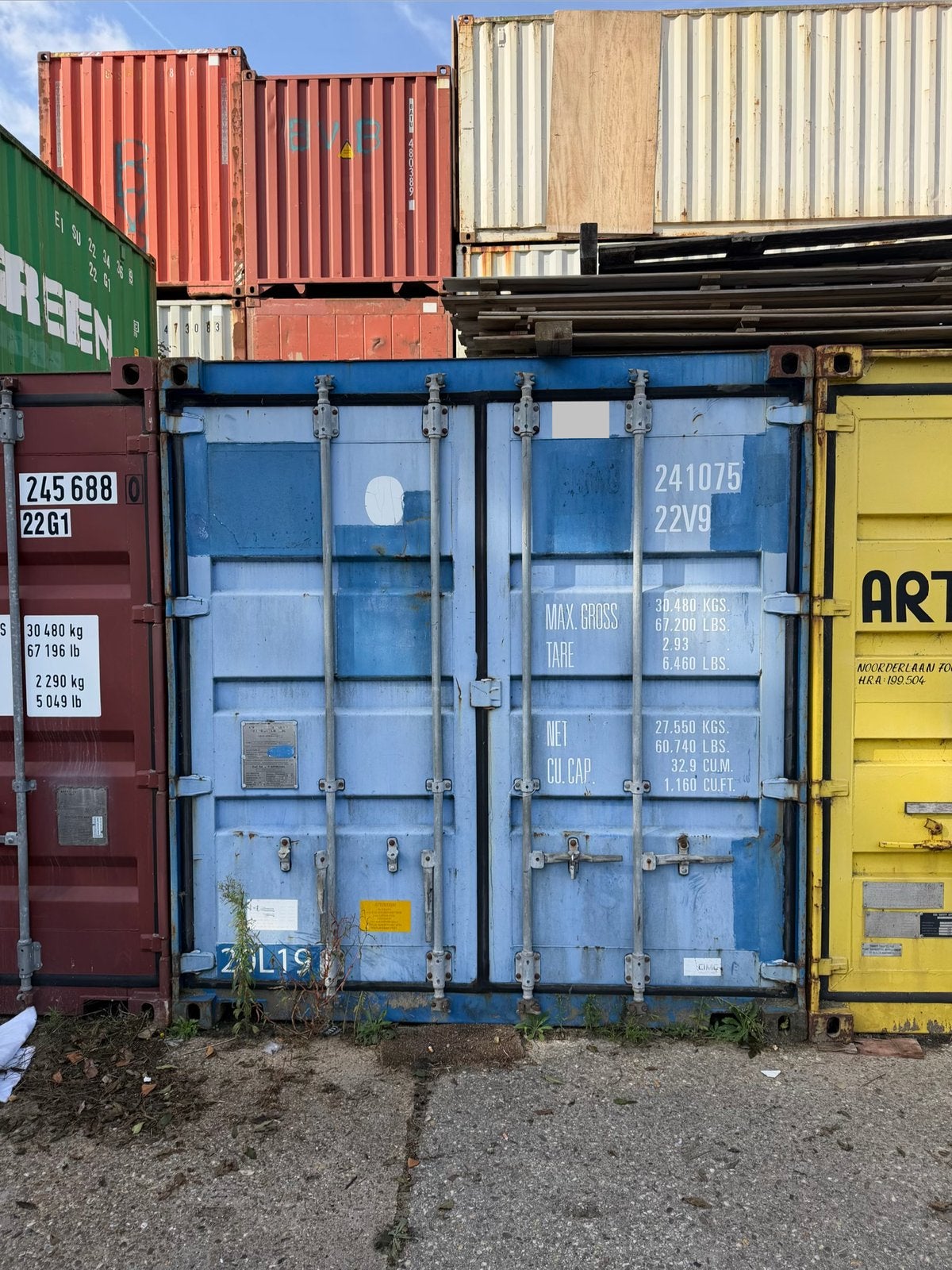 2x 20ft containers, droog en in prima staat, Ophalen