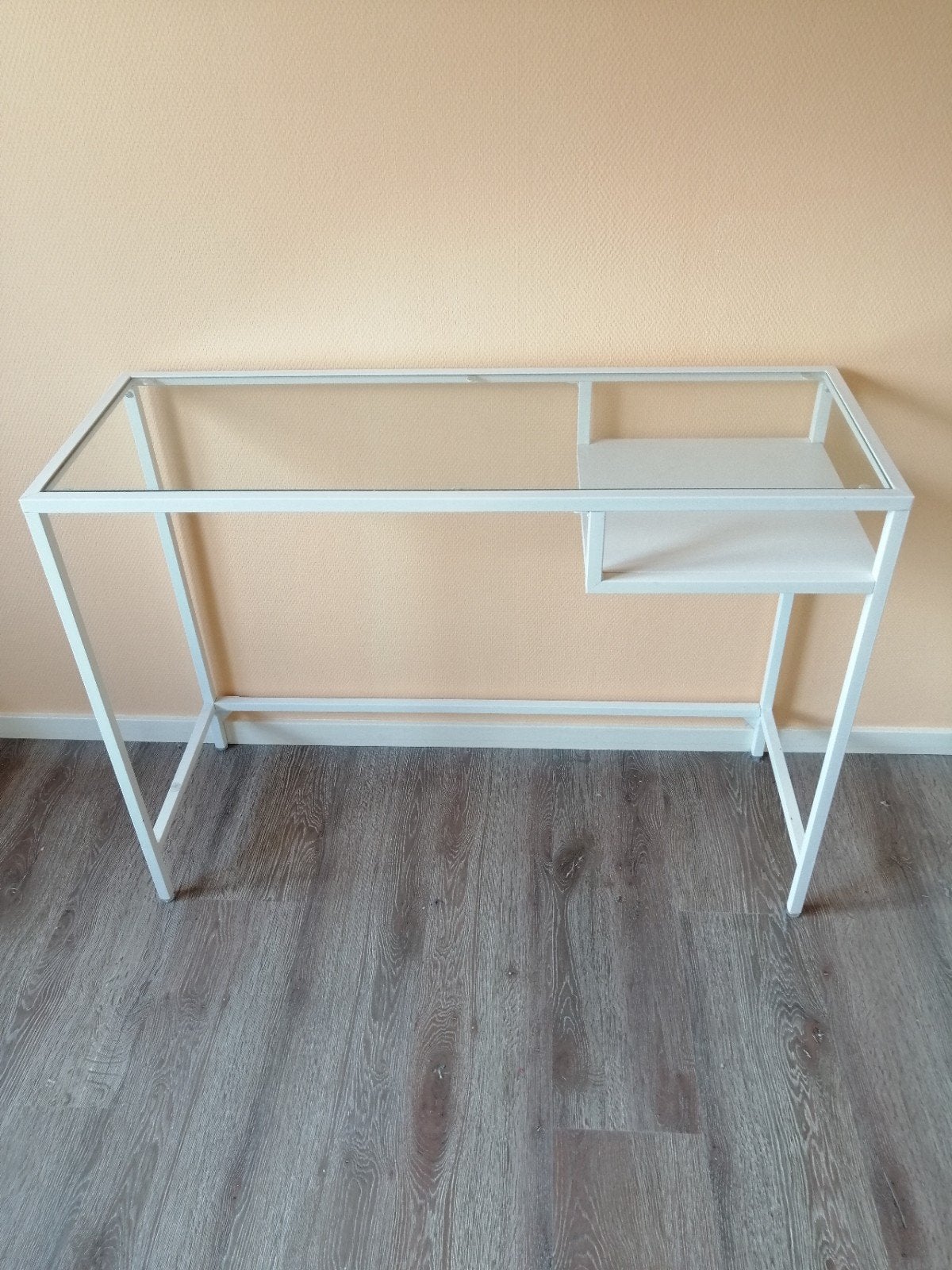 Ikea make-up tafel staal en glas., Ophalen, 36 cm, Metaal, Schoolbureau