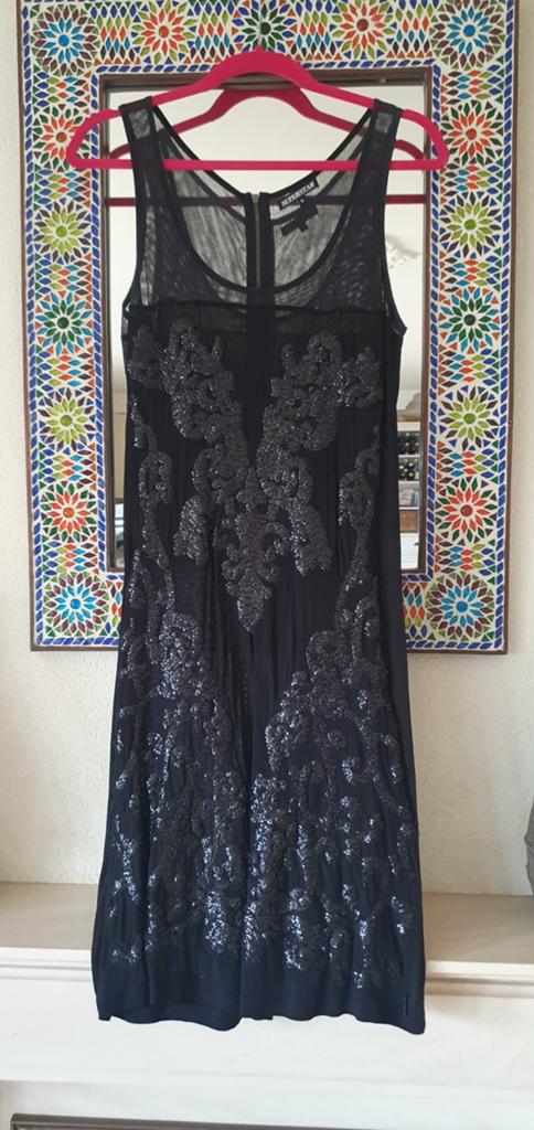 Superstar prachtige stretch pailletten jurk maat L zgan, Kleding | Dames, Jurken, Maat 38/40 (M), Zwart, Ophalen of Verzenden