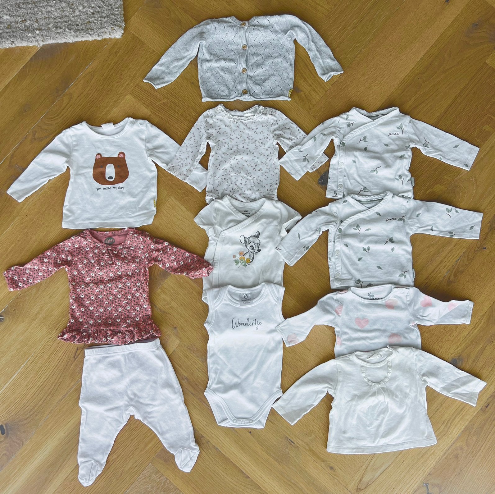 Baby kleding set maat 50 en 56, Kinderen en Baby's, Babykleding | Maat 50, Ophalen of Verzenden, Zo goed als nieuw, Meisje, Shirtje of Longsleeve