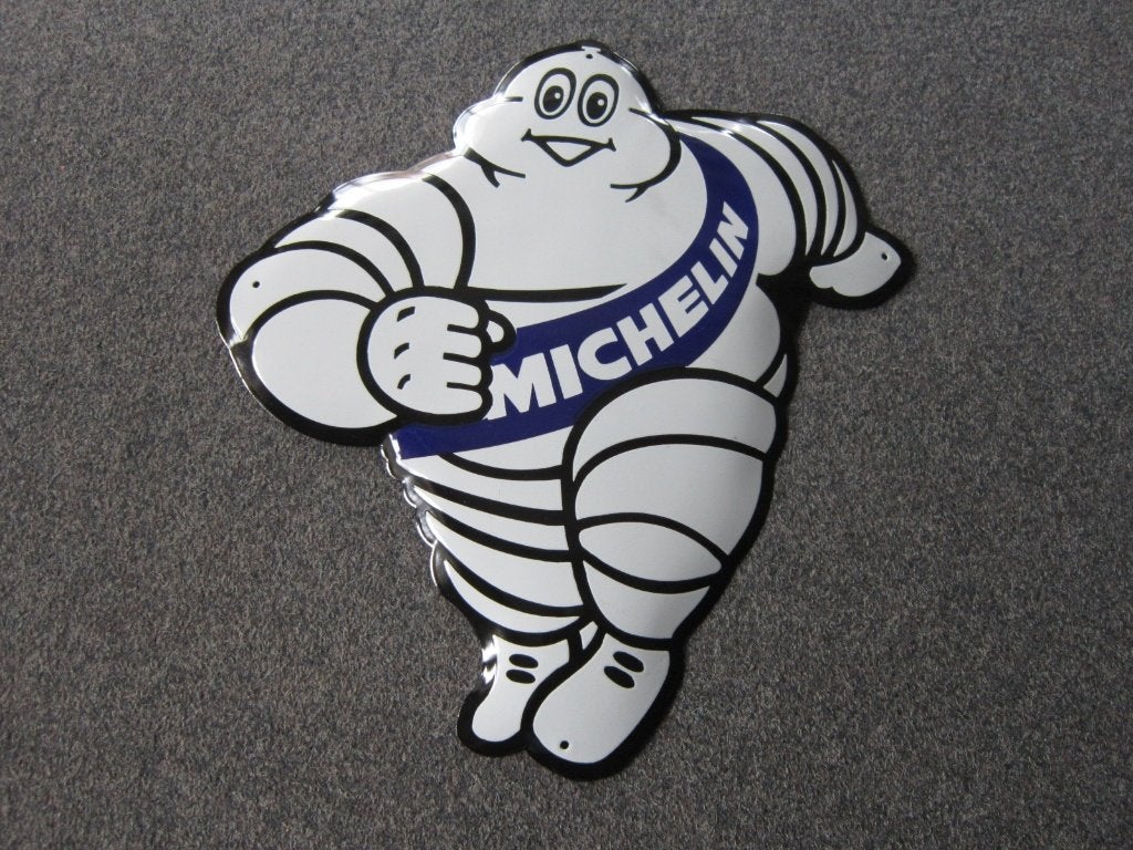 MICHELIN EMAILLE RECLAMEBORD, Ophalen, Zo goed als nieuw, Reclamebord