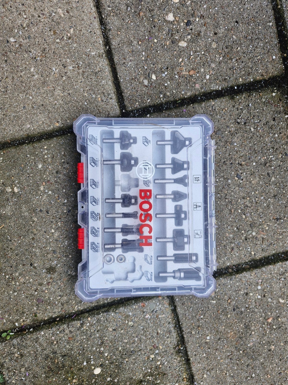 Bosch Bovenfrees Bit Set - 15-delig, Ophalen of Verzenden, Zo goed als nieuw, Bovenfrees, Bosch