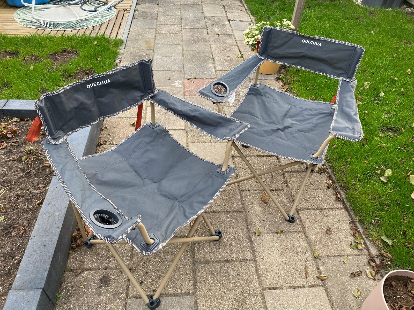 2x Quechua opvouwbare campingstoelen, Caravans en Kamperen, Ophalen, Gebruikt, Campingstoel