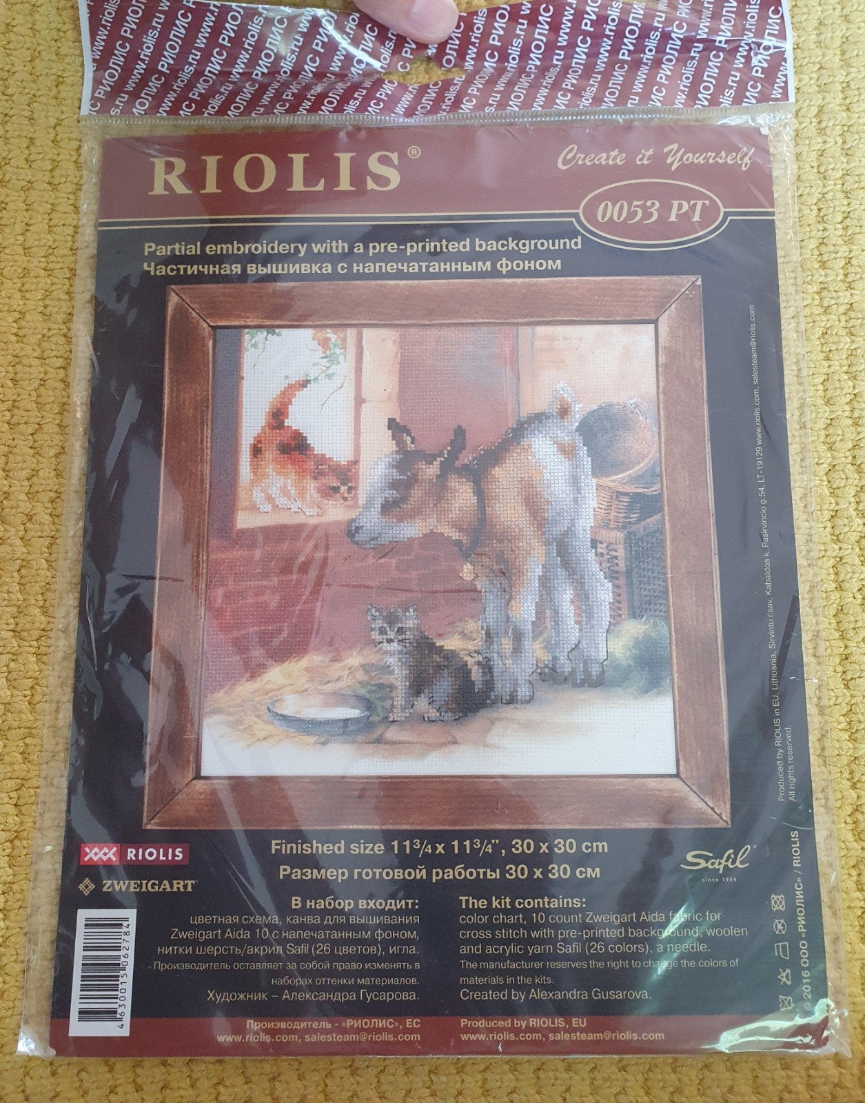 nieuw! Riolis borduurpakket - geitje met kittens, Verzenden, Nieuw, Borduurpakket
