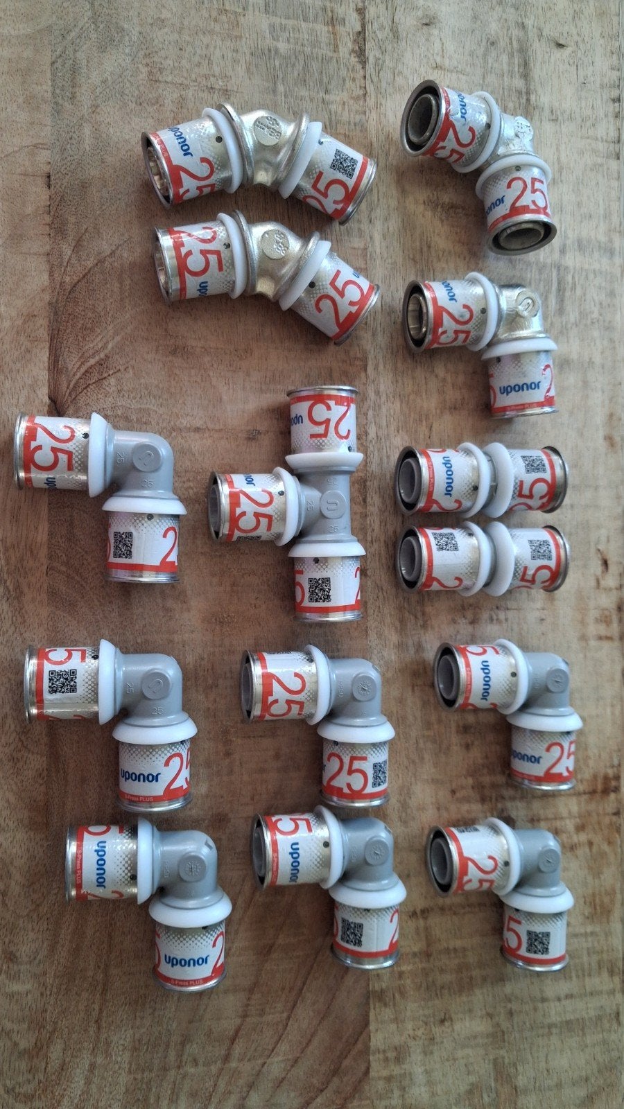 partij van 25 mm perskoppelingen uponor s-press plus, Ophalen of Verzenden, Nieuw, Koper, Overige typen