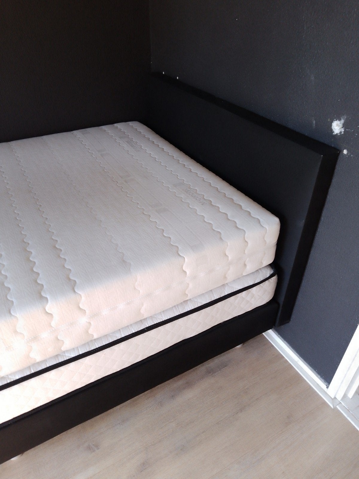 boxspring 140x200, Ophalen, Zwart, Tweepersoons, 140 cm