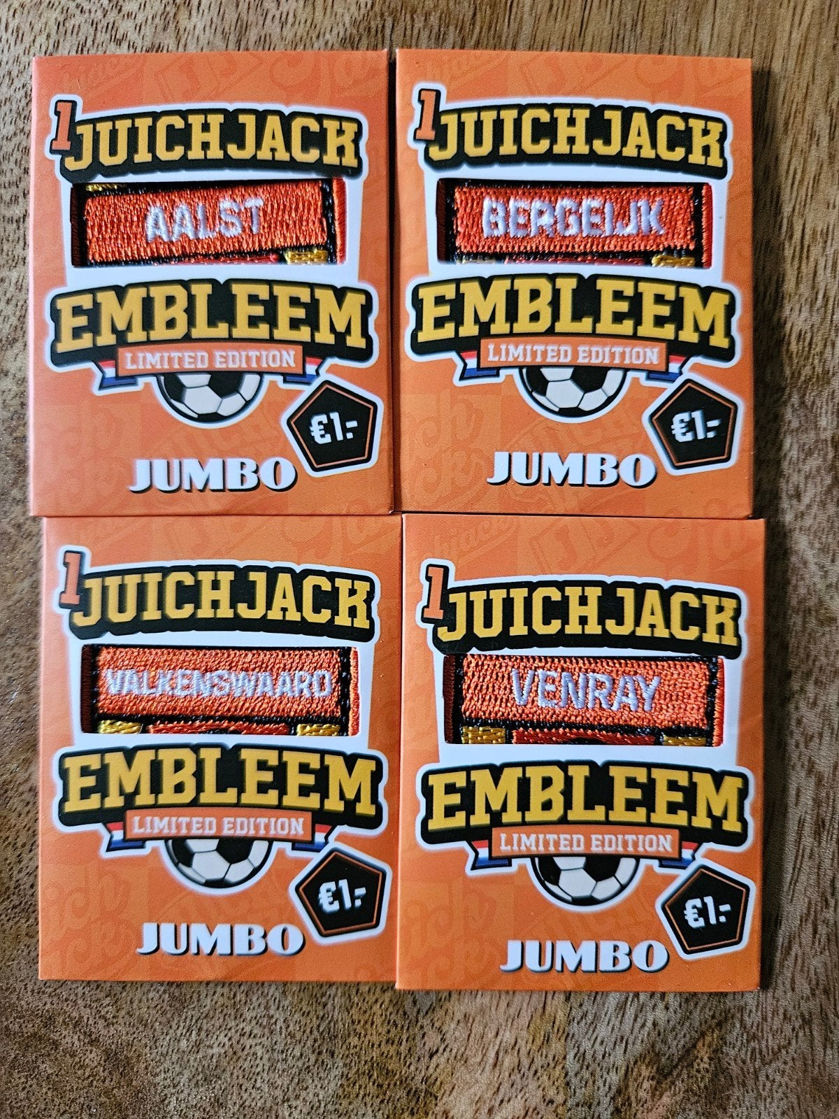 Jumbo juichjack plaatsnaam emblemen, Ophalen of Verzenden, Zegels, Bonnen of Punten