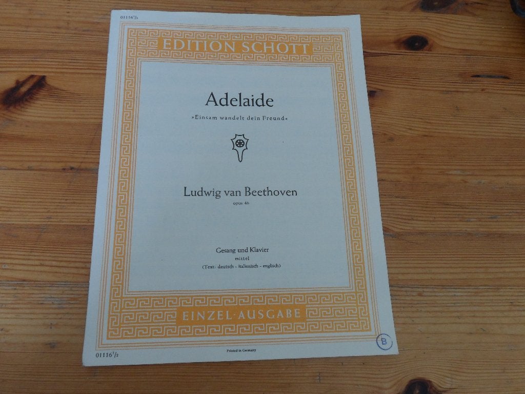 Beethoven - adelaide / die ehre gottes in der natur, Piano, Gebruikt, Klassiek, Ophalen of Verzenden